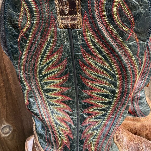 Ariat Mens Leather Cowboy Work Boots 9.5 Square Toe Western Rancher ATS 10016280 - Picture 10 of 16